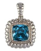 Bedeg Large Square Pendant Enhancer W/ Topaz & Diamonds