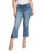 Plus Size Shadow Godet Ankle Duster Jeans