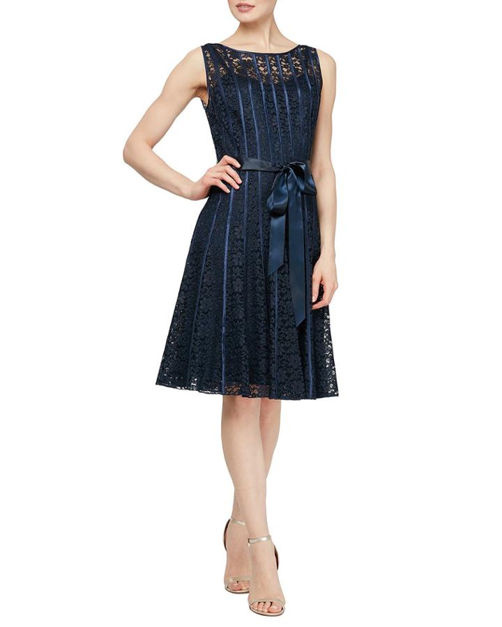 Petite Sleeveless Lace Cocktail Dress