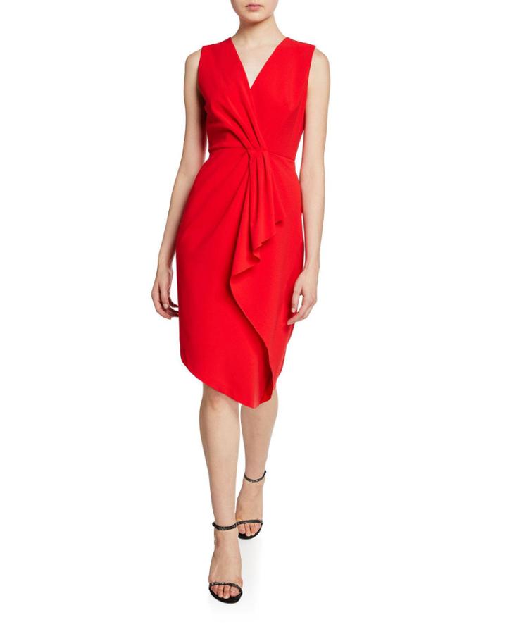 Adrianne V-neck Sleeveless Asymmetric Cocktail Dress