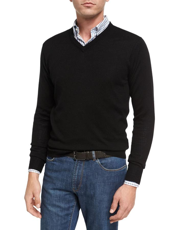Crown Soft Merino/silk Wool V-neck