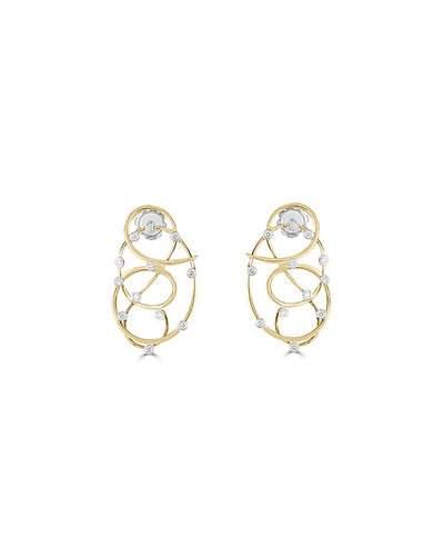 18k Yellow Gold Twisted Diamond Drop Earrings