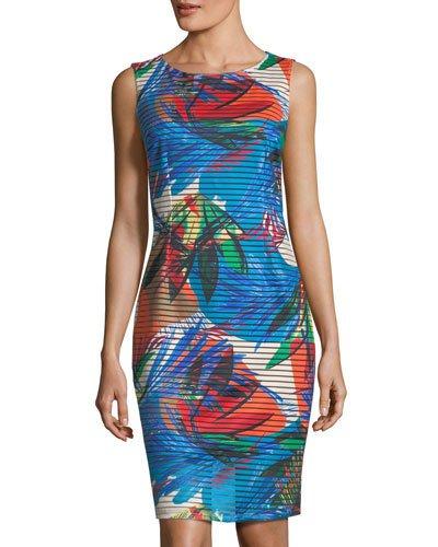 Floral-print Shadow-striped