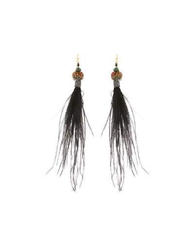 Long Feather Dangle Earrings