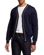 Men's Bicolor Button Down Cardigan