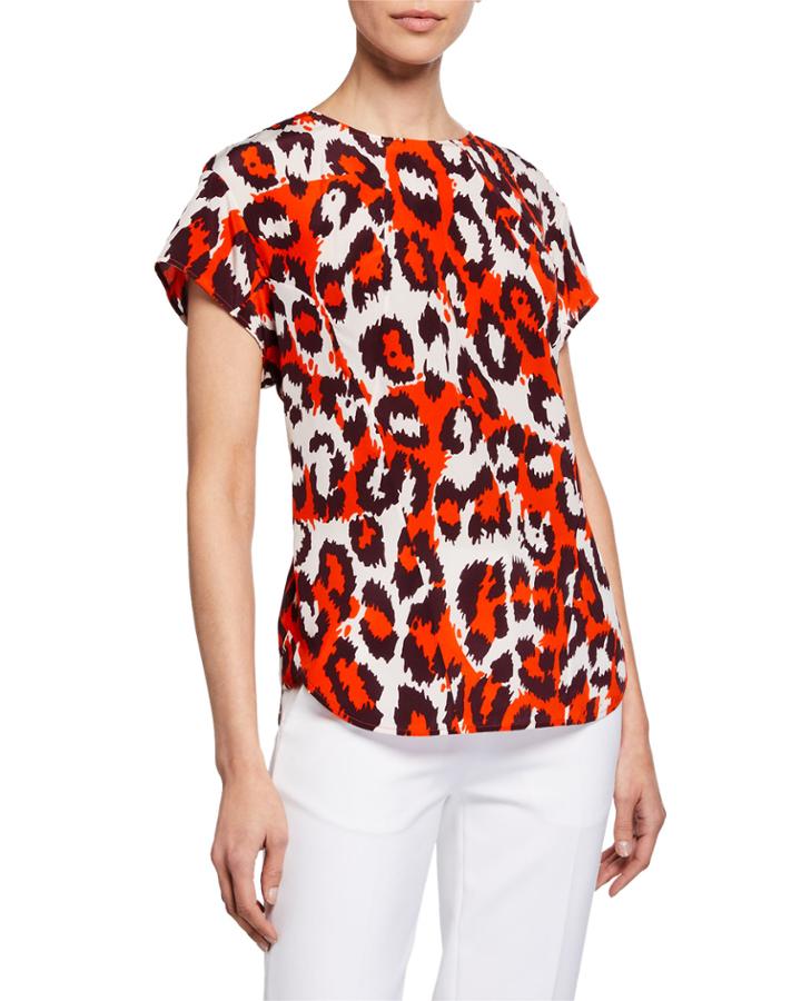 Nellie Printed Short-sleeve Blouse