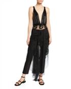 Eliana Beaded Sheer Overlay Dress