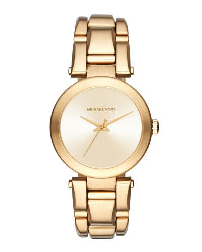 Delray 36mm Round Bracelet Watch, Yellow Golden