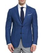 Capri Check Two-button Sport Coat, Blue