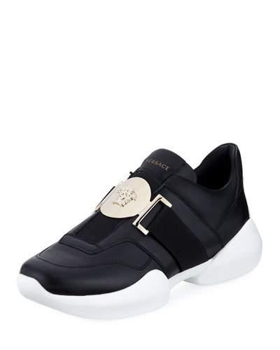 Leather Sneaker With Gold