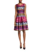 Goma Tribal-print Fit-&-flare Dress