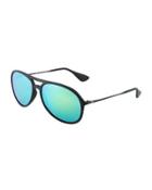 Aviator Sunglasses With Mirror Lenses, Green/black