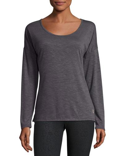 Sparrow Scoop-neck Tee, Heather Charcoal
