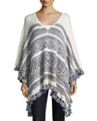 Gabatha V-neck Poncho, Baby's Breath