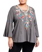Plus Size Bisous Lace-up