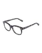 Square Havana Plastic Optical Glasses, Gray