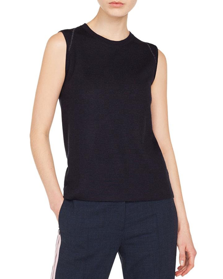 Jewel-neck Cashmere-silk Tank