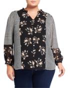 Plus Size Button Up Shirt With Ruffle Collar