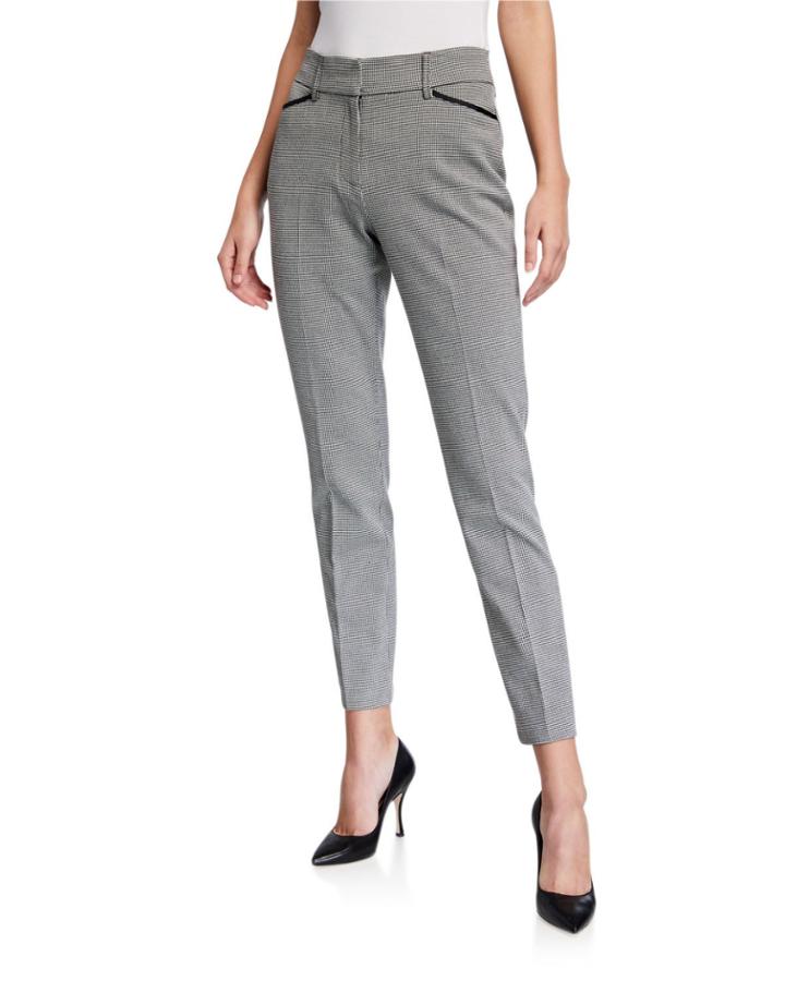 Mini Check Grosgrain Trim Pants