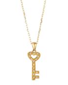 14k Mini Diamond Pave Key Necklace