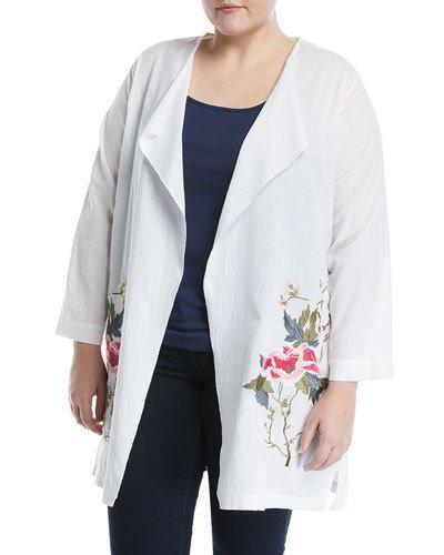 Embroidered Cardigan Duster,