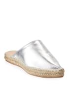 Metallic Leather Slide Espadrille