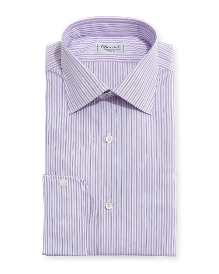 Striped Dress Shirt, Pink/lavender