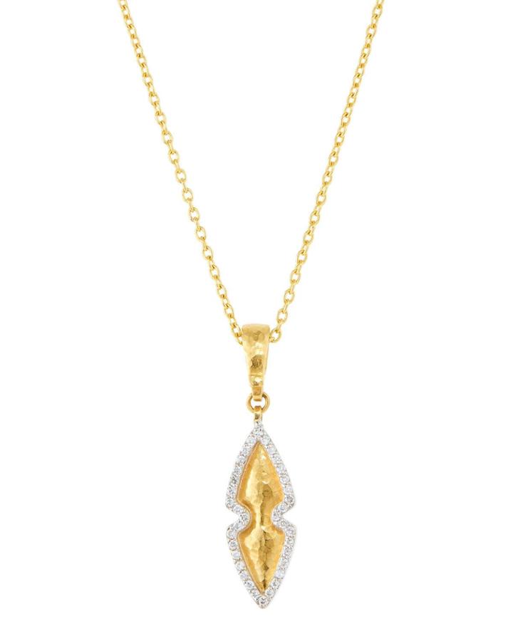 Edgy Willow Diamond Arrow Pendant Necklace