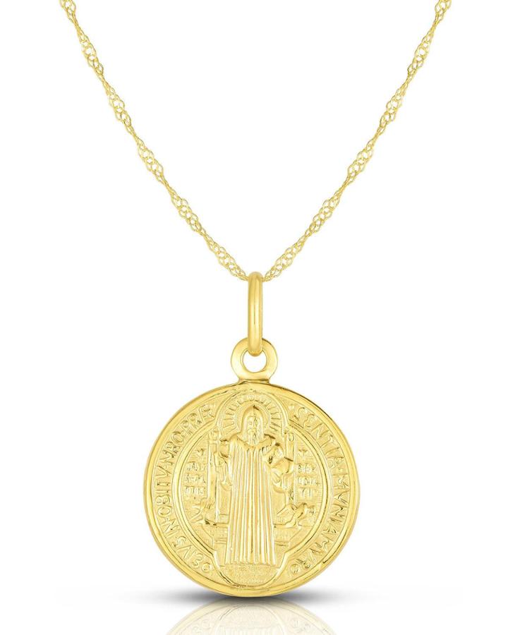 14k Italian Religious Figure Necklace