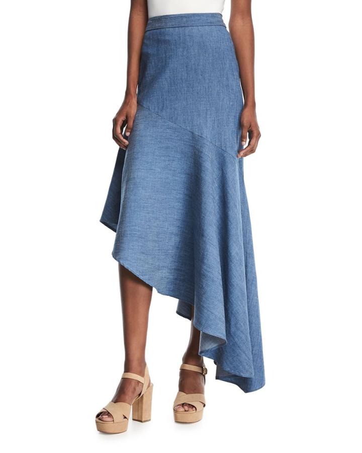 Molina Asymmetric Ruffled Chambray
