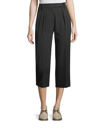 Cropped Wool Wide-leg Pants