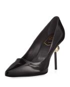 Patent Leather Pointed Pump, Black
