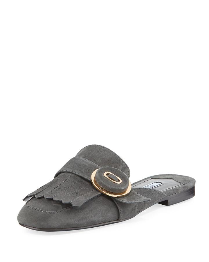 Suede Kiltie Fringed Flat