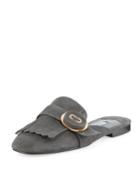 Suede Kiltie Fringed Flat