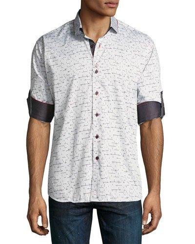 Tetris-print Roll-tabbed Sport