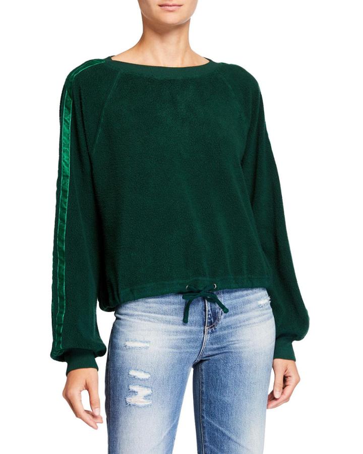 Cropped Sweatshirt With Velvet