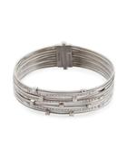 Goa Handmade 18k White Gold Diamond Multi-row Bracelet
