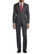 Classic-fit Pasolini/movie Wool Two-piece Suit W/pinstripe, Dark Gray