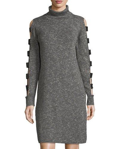 Caged-sleeve Turtleneck