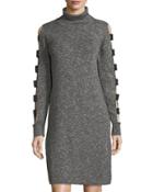 Caged-sleeve Turtleneck