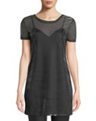 Shimmer Mesh T-shirt Dress