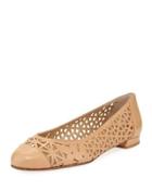 Cutdown Napa Leather Ballerina Flat