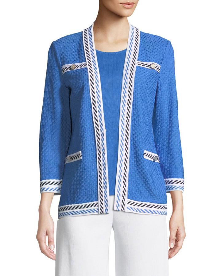 Contrast-trim Textured Jacket