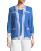 Contrast-trim Textured Jacket