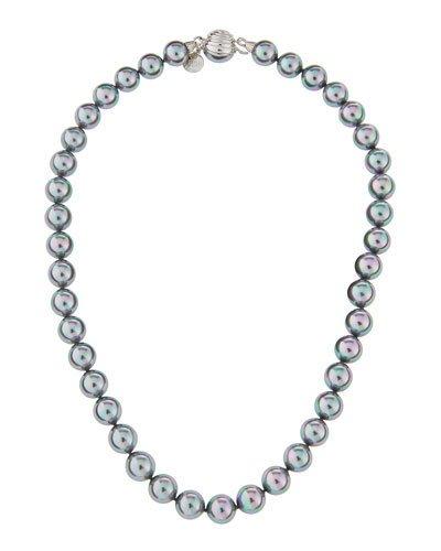 Gray Beaded Pearl Necklace
