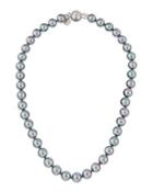Gray Beaded Pearl Necklace