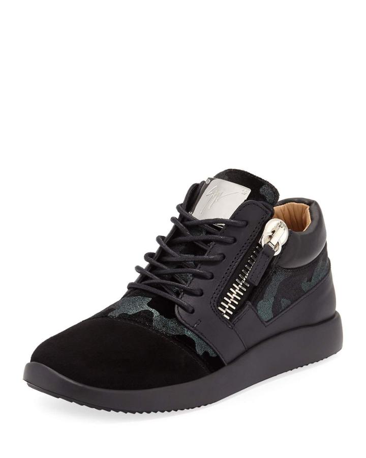 Glitter Camo Leather High-top