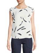 Tristessa Printed Cap-sleeve Top