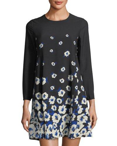 Asha Long-sleeve Floral-print Dress