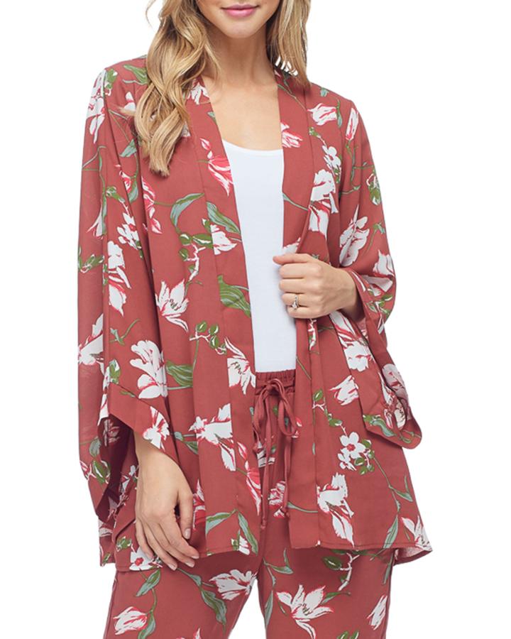 Floral Bell-sleeve Kimono